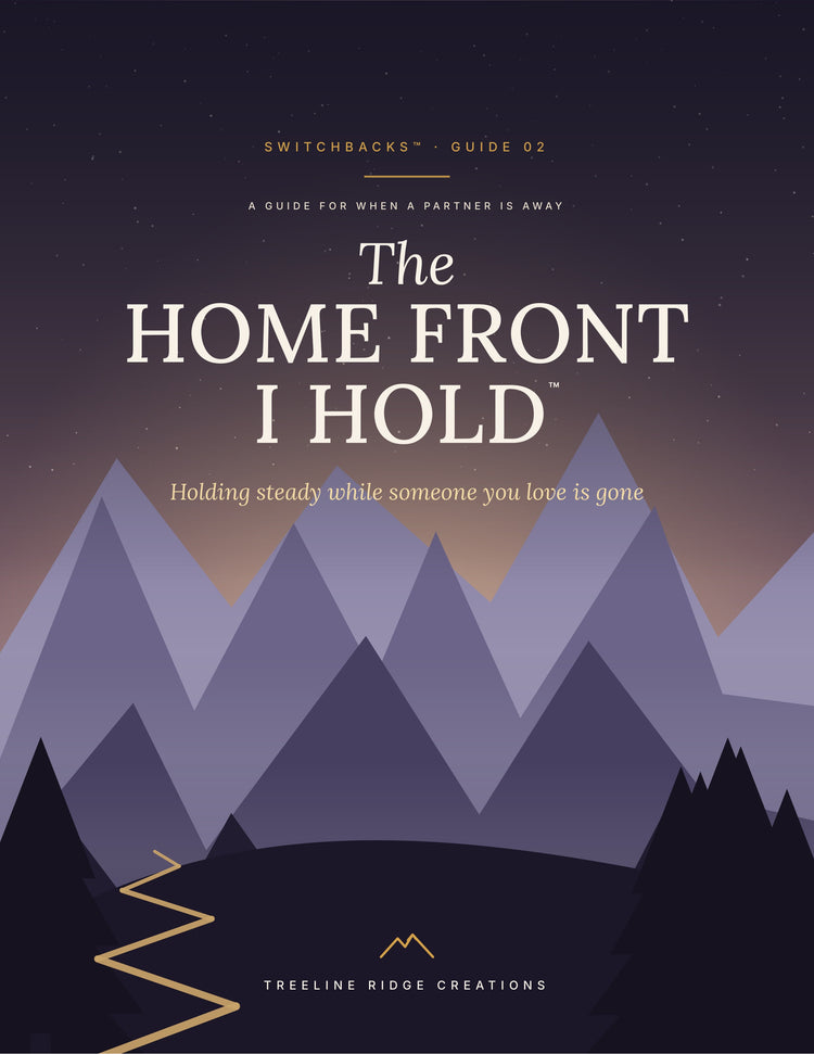 The Home Front I Hold Switchbacks Guide 02 cover with purple mountains and a golden winding path