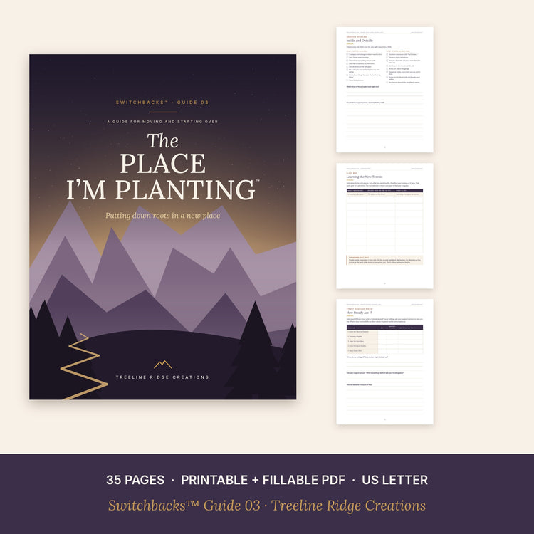 The Place I’m Planting preview showing worksheets from the 35-page printable and fillable guide