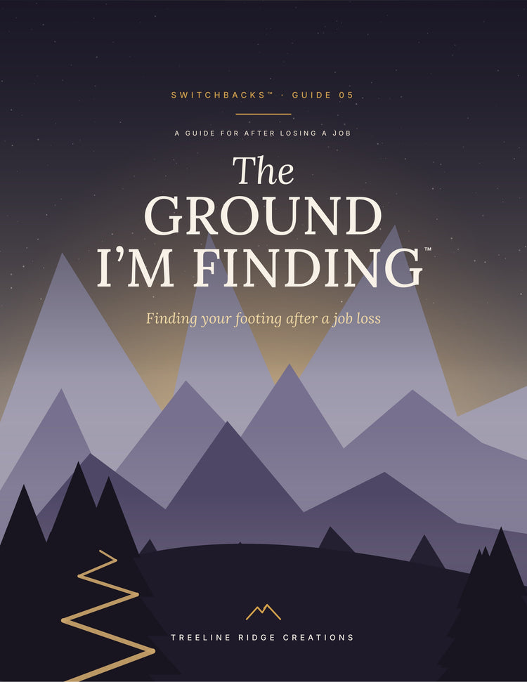 The Ground I’m Finding Switchbacks Guide 05 cover with purple mountains and a golden winding path