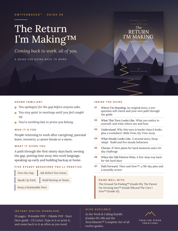 The Return I’m Making promo outlining return to work support, five steady behaviors and planning tools