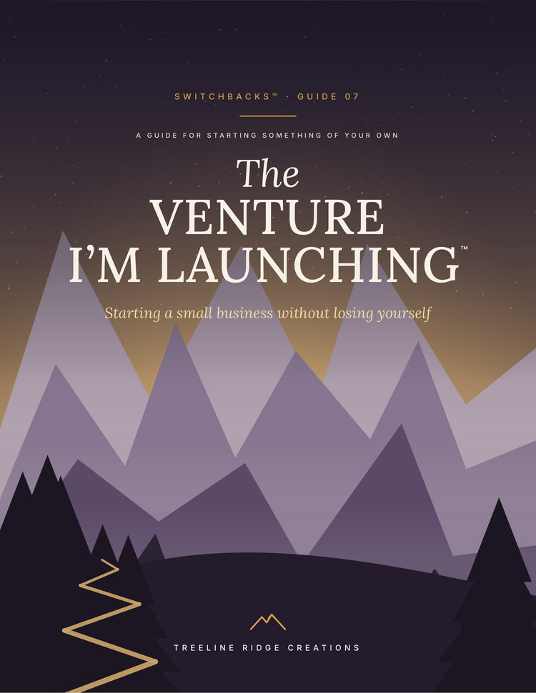The Venture I’m Launching Switchbacks Guide 07 cover with purple mountains and a golden winding path