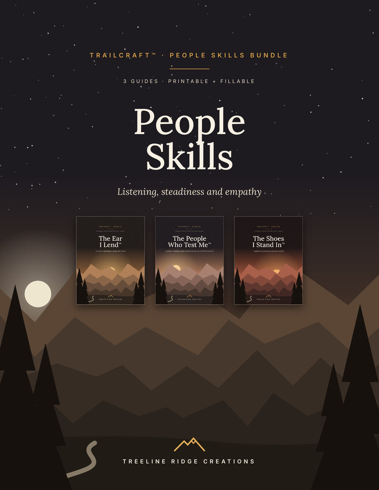 Trailcraft People Skills Bundle cover featuring The Ear I Lend, The People Who Test Me and The Shoes I Stand In